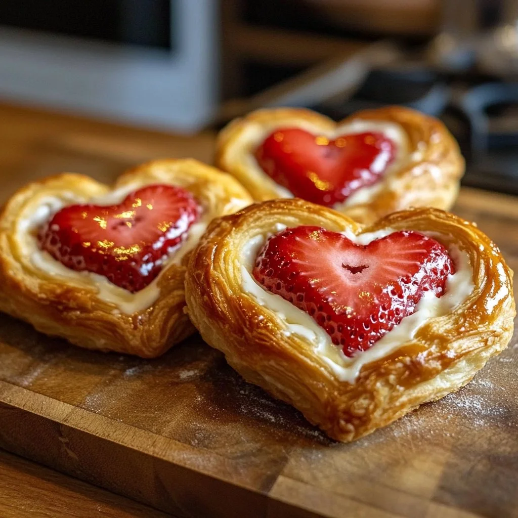 Strawberry Cream Cheese Heart Danishes