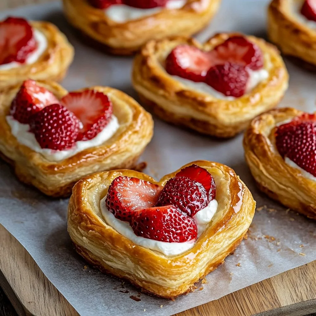 Strawberry Cream Cheese Heart Danishes