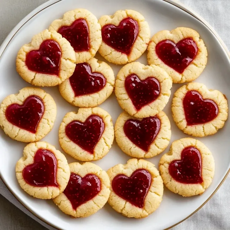 Delicious thumbprint heart cookies decorated with colorful icing