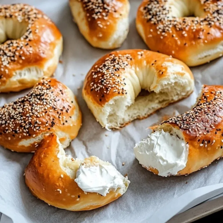 Delicious Air Fryer Protein Bagels topped with sesame seeds.