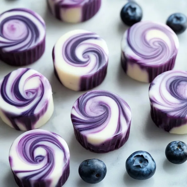 Delicious Blueberry Swirl Yogurt Bites snack with flavors of fresh blueberries