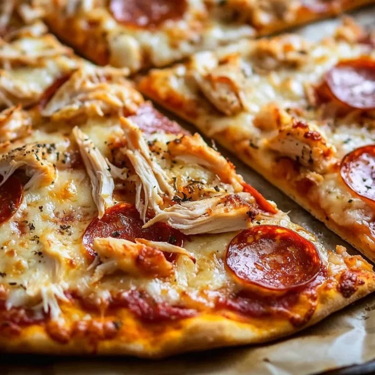 Canned chicken pizza crust recipe, low-carb and easy to make.