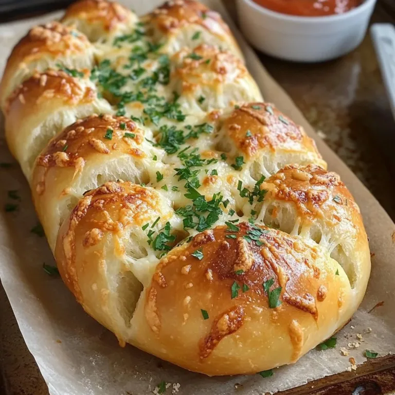 Cheesy stuffed garlic bread rolls topped with herbs and melted cheese