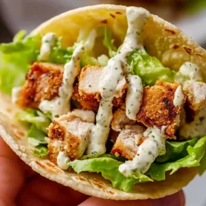 Delicious Chicken Caesar Tacos served on a plate with fresh ingredients