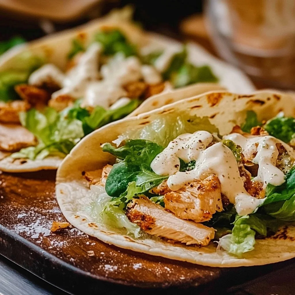 Chicken Caesar Smash Tacos (Blackstone + Stove Top)