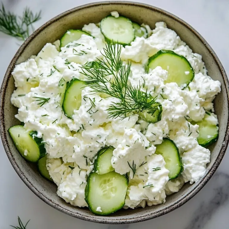 Cottage Cheese Cucumber Salad with fresh cucumbers and herbs
