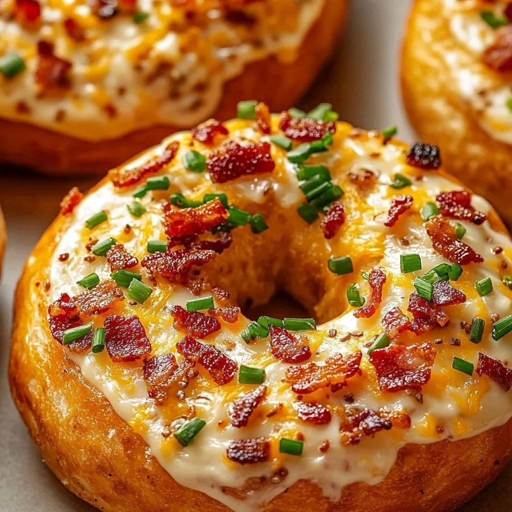 Creamy Bacon Cheddar Bagels