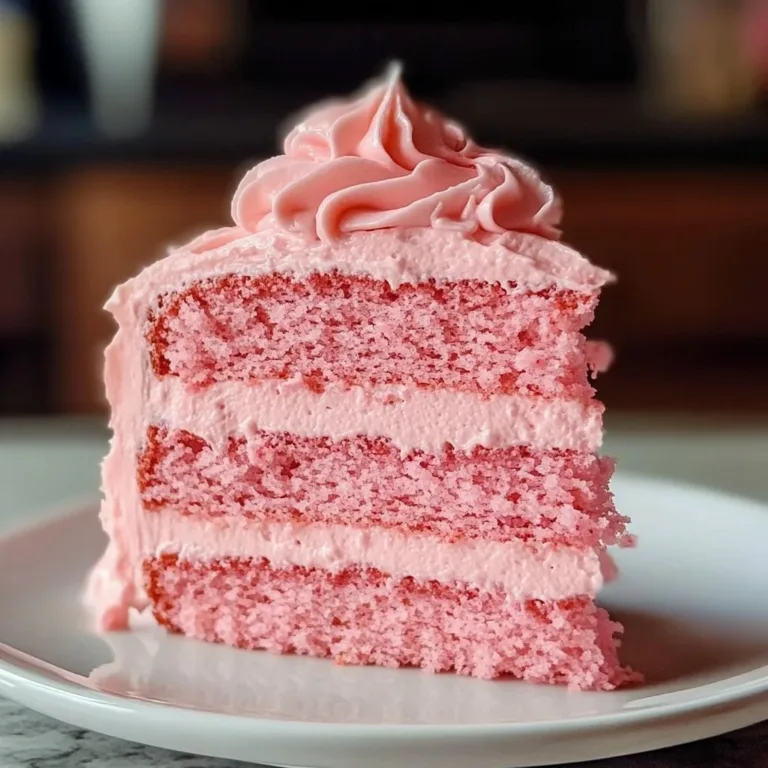 Fluffy pink velvet cake topped with cream cheese frosting, perfect for celebrations