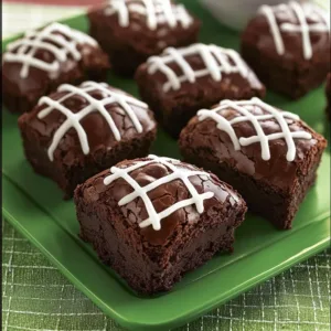 Delicious football-themed brownies ready for game day celebration