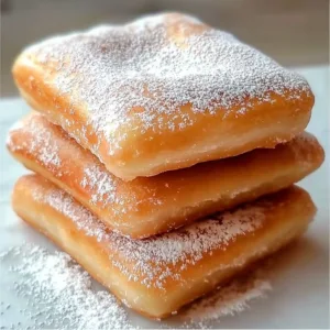 Delicious homemade buttermilk beignets, light and fluffy, dusted with powdered sugar.