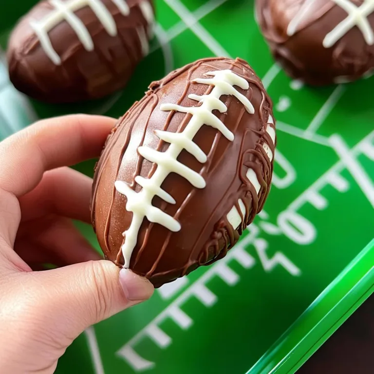 Delicious football shaped brownies ready for game day celebrations