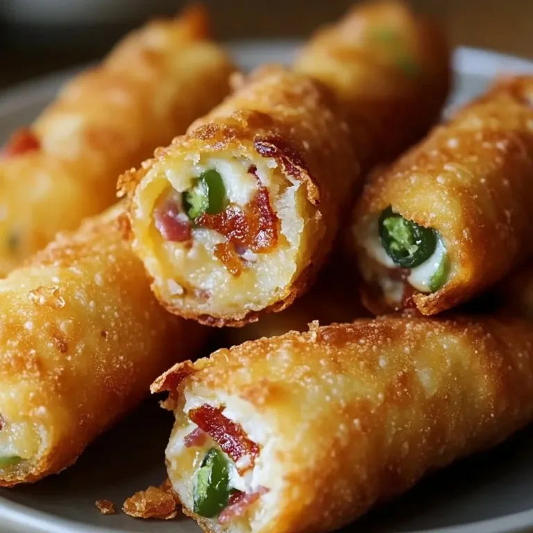 Mini Jalapeño Popper Egg Rolls served on a plate
