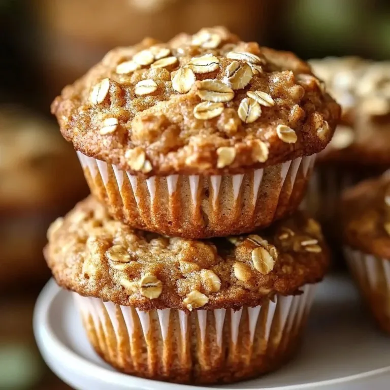 Moist applesauce oatmeal muffins baked to perfection.