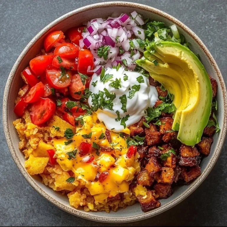 Delicious Southwest Spice Green Chile Bowl garnished with fresh ingredients