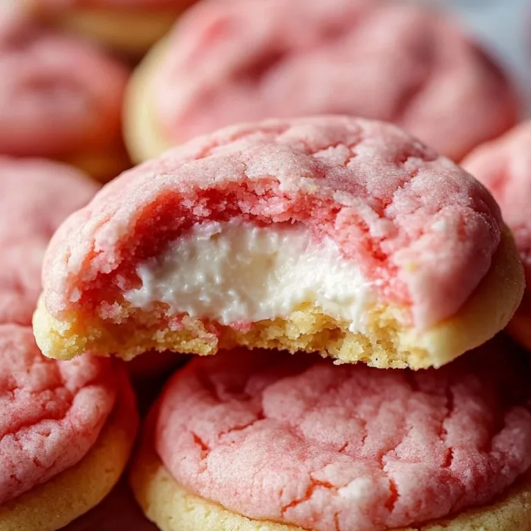 Delicious Strawberry Cheesecake Cookies with fresh strawberries and cream cheese.