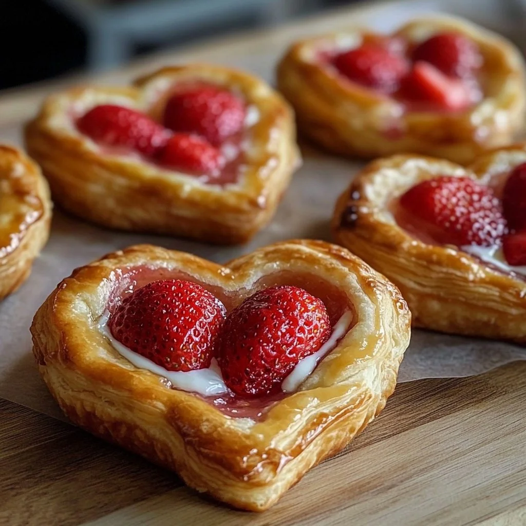 Strawberry Cream Cheese Heart Danishes