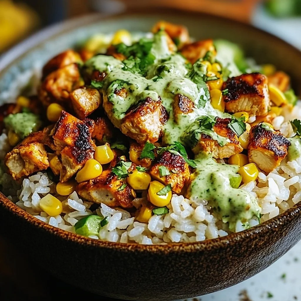 Street Corn Chicken Rice Bowl