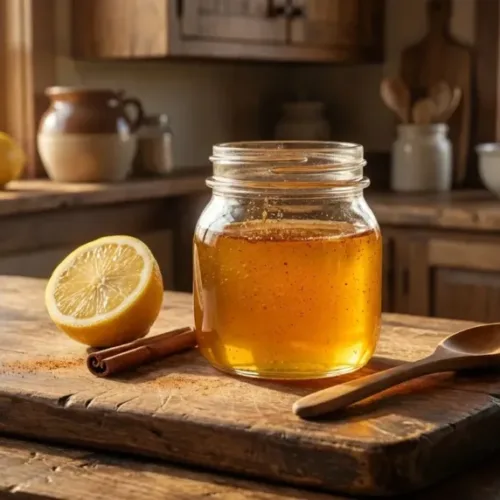 asian honey protocol recipe ingredients in glass jar on kitchen counter