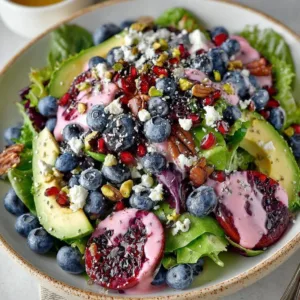 Blueberry Pistachio Spring Salad with fresh greens and nuts