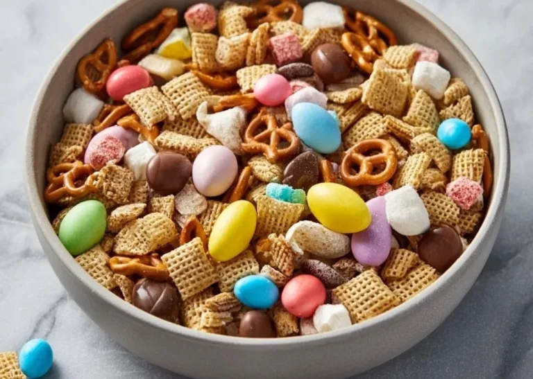 Bunny Bait Trail Mix featuring nuts, dried fruits, and chocolate treats for snacking.