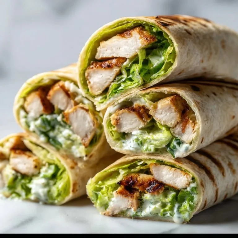 Delicious Chicken Caesar Wraps served on a plate with fresh ingredients