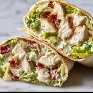 Chopped Chicken Caesar Salad Wrap with fresh ingredients and creamy dressing