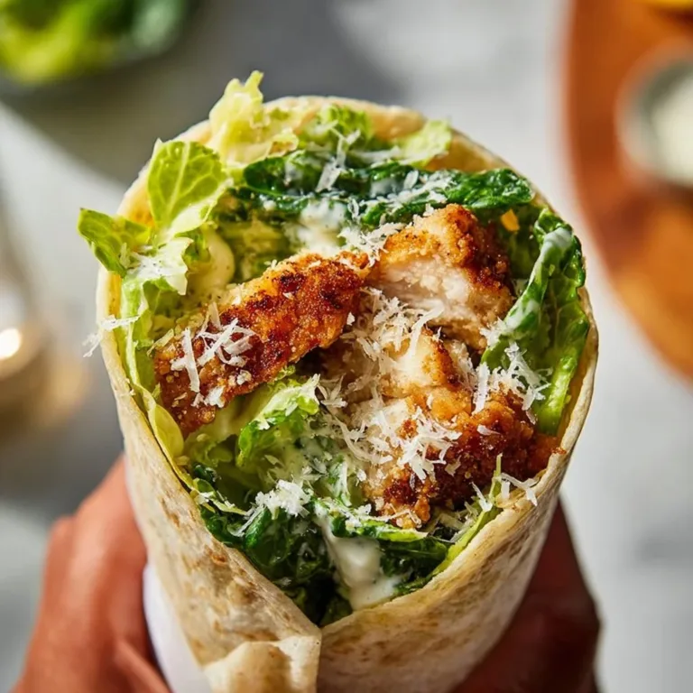 Delicious Crispy Chicken Caesar Wrap with fresh ingredients and creamy dressing