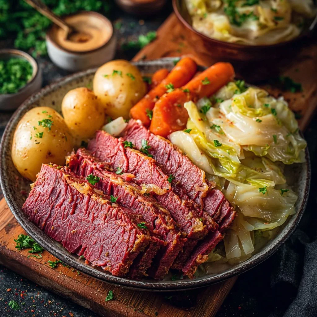 Easy Slow Cooker Corned Beef with Cabbage