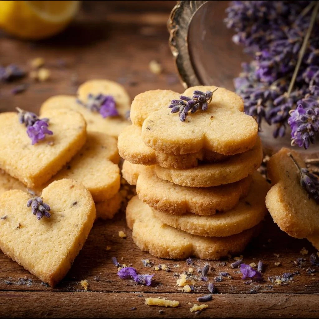 Lavender & Lemon Shortbread Cookies