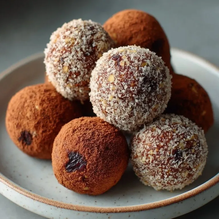 High protein low carb protein balls recipe card with ingredients and instructions.