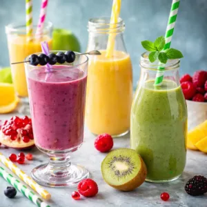 Homemade GLP-1 smoothie recipe with fruits and vegetables for weight management.