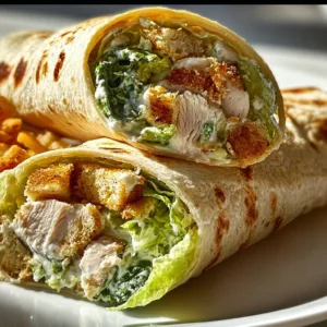 Delicious and easy chicken Caesar wraps ready to serve for lunch or a snack
