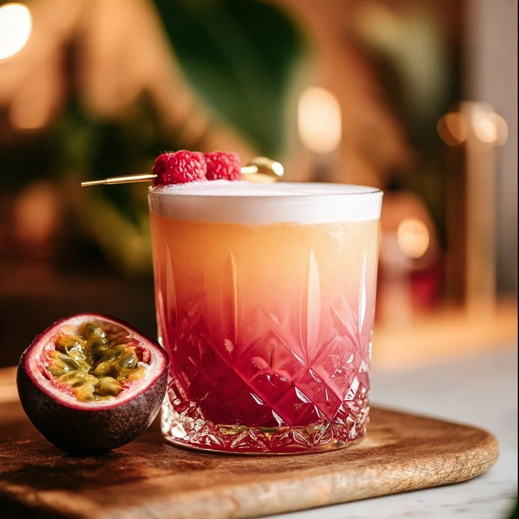 Raspberry Passionfruit Tequila Sour