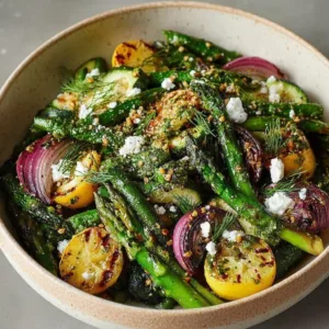 Sautéed Spring Vegetable Salad with colorful fresh vegetables