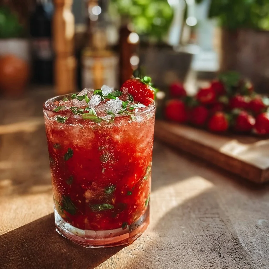 Strawberry Basil Smash Cocktail