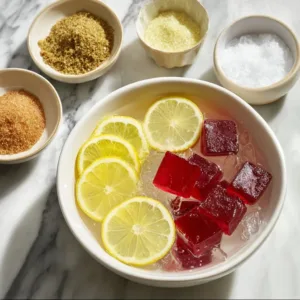 Sugar-free high-protein jello dessert in a bowl