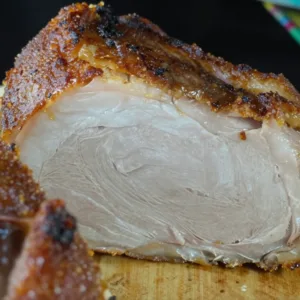 Delicious Cajun style turkey breast ready to serve at a festive dinner