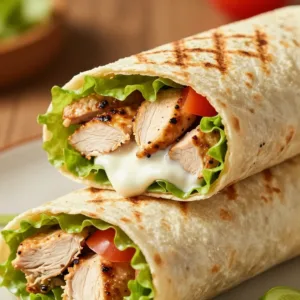 Delicious Chicken Caesar Salad Wrap showcasing fresh ingredients in a cozy setting.