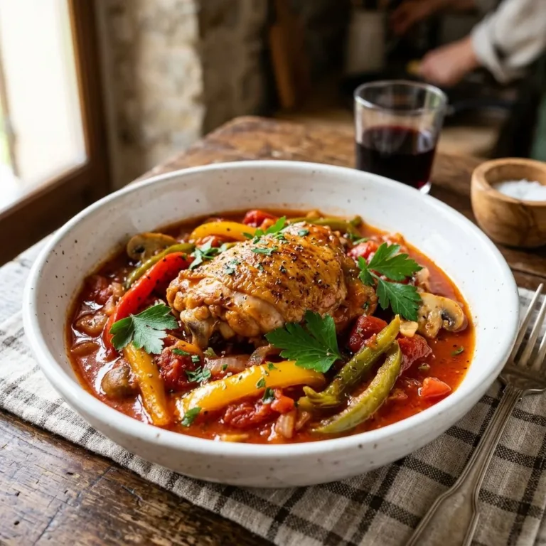 Delicious Chicken Hunter's Style recipe with rich flavors and spices.