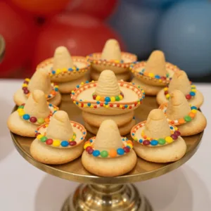 Festive sombrero cookies decorated for Cinco de Mayo celebration