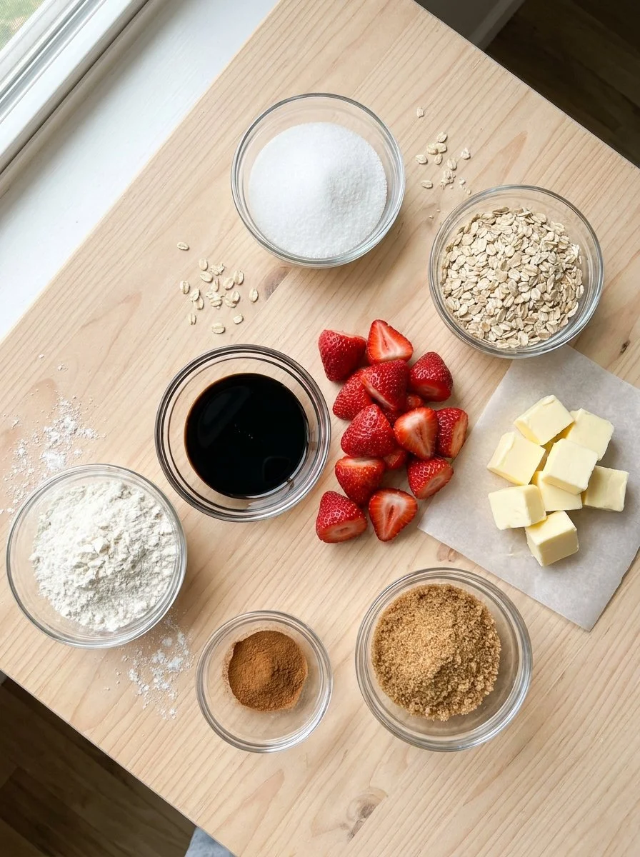 Easy Balsamic Strawberry Crisp