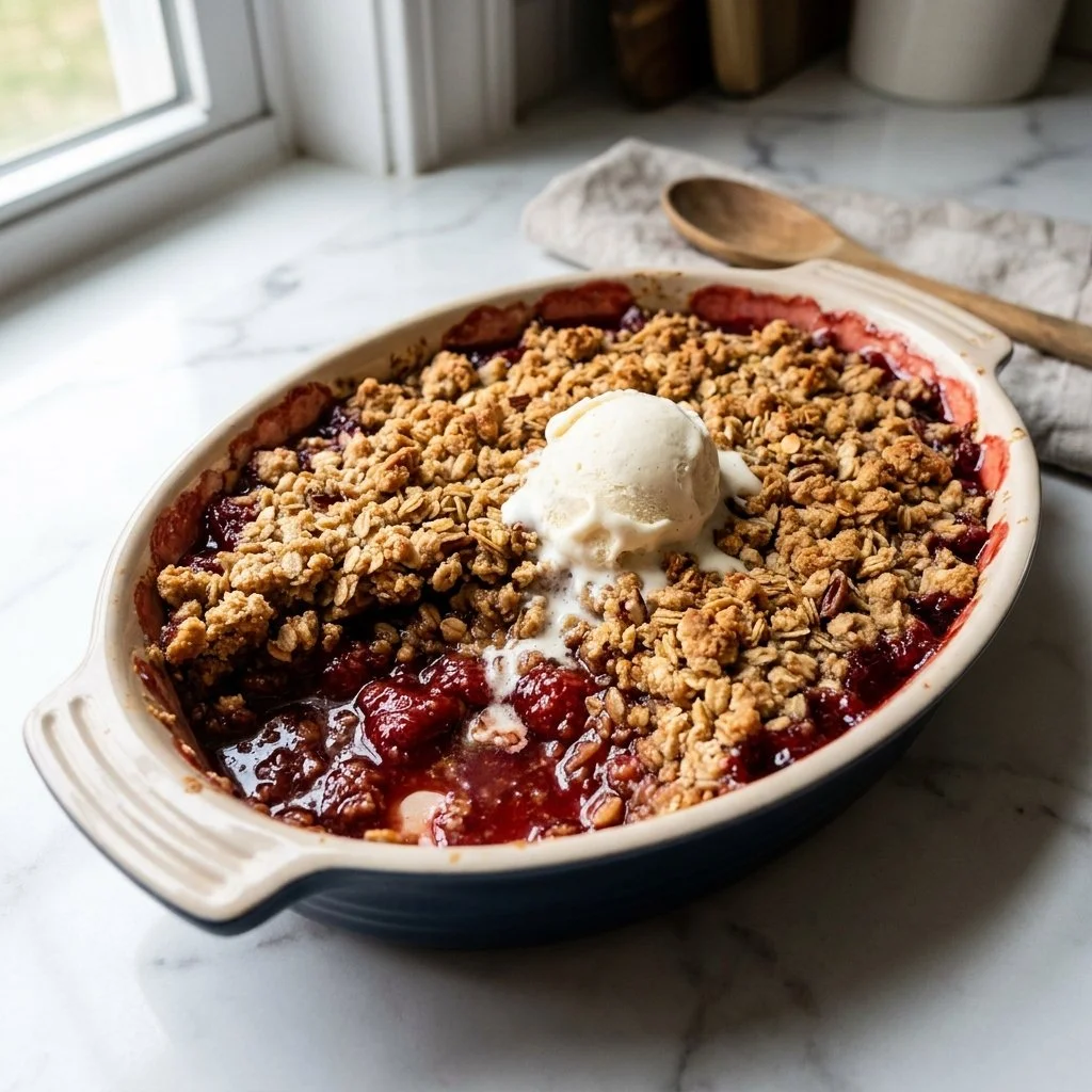 Easy Balsamic Strawberry Crisp