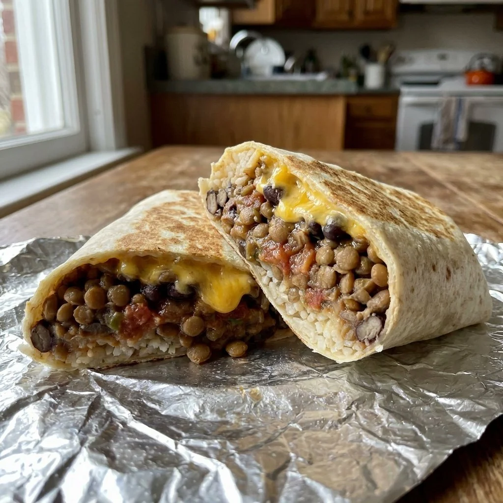 Easy Lentil and Bean Burritos