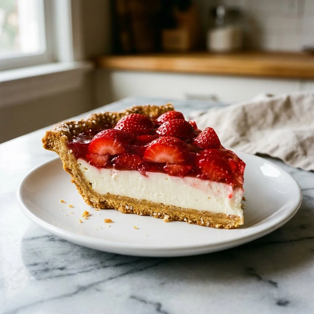 Easy No Bake Strawberry Pretzel Pie