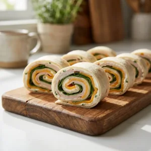 Easy turkey cheese pinwheels for quick lunches or snacks