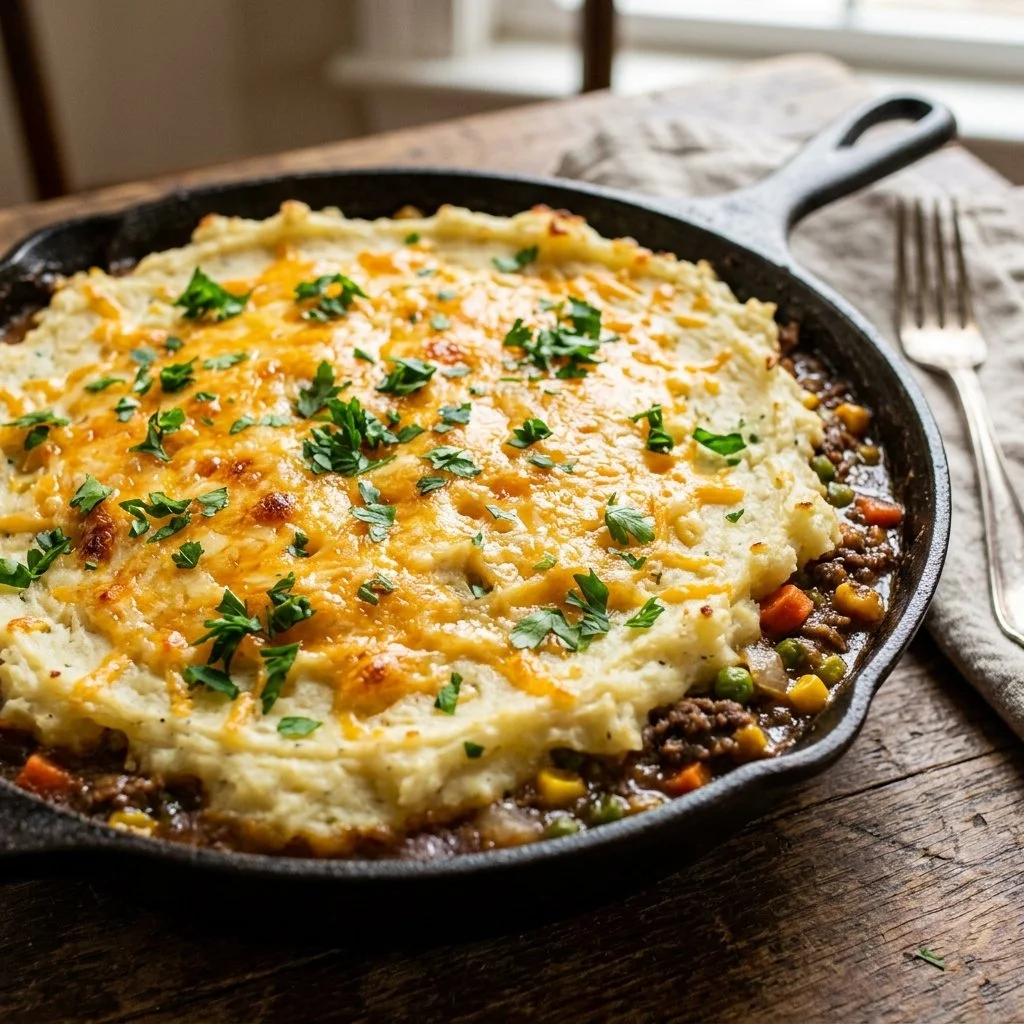 Ground Beef Shepherd’s Pie Skillet