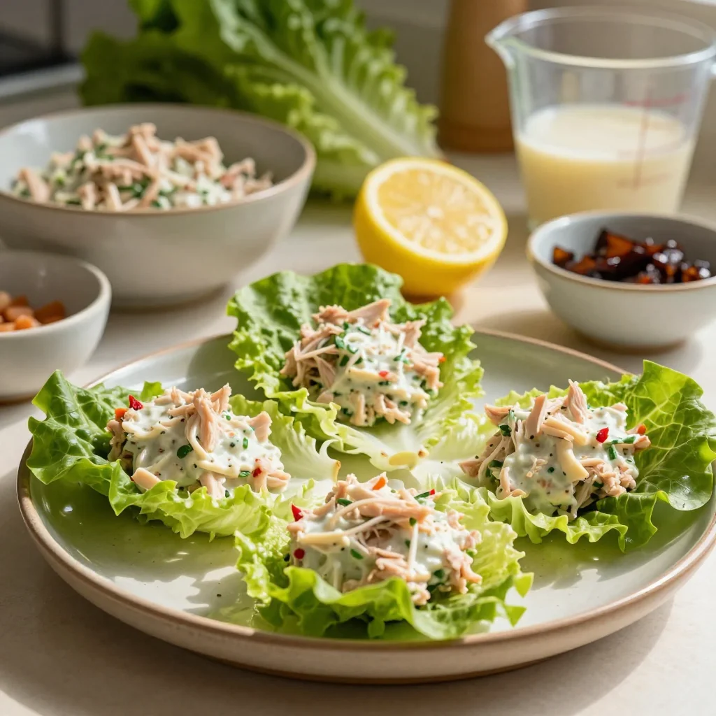 Healthy Chicken Caesar Lettuce Wraps