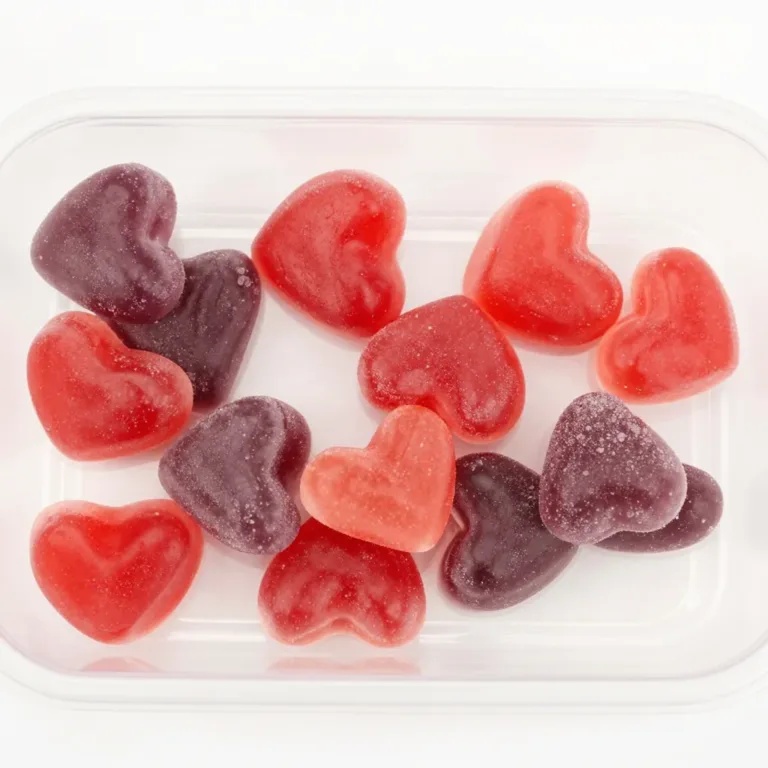 Homemade fruit gummy snacks on a colorful plate