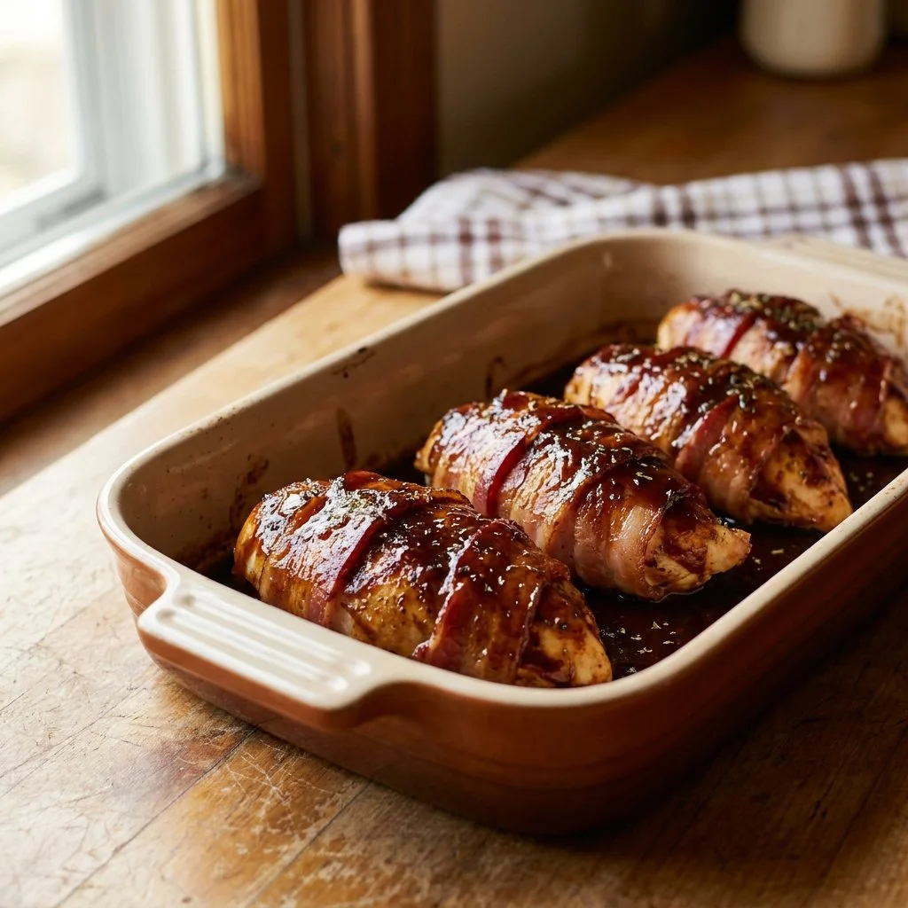 Lazy Bacon Wrapped BBQ Chicken for Picky Eaters