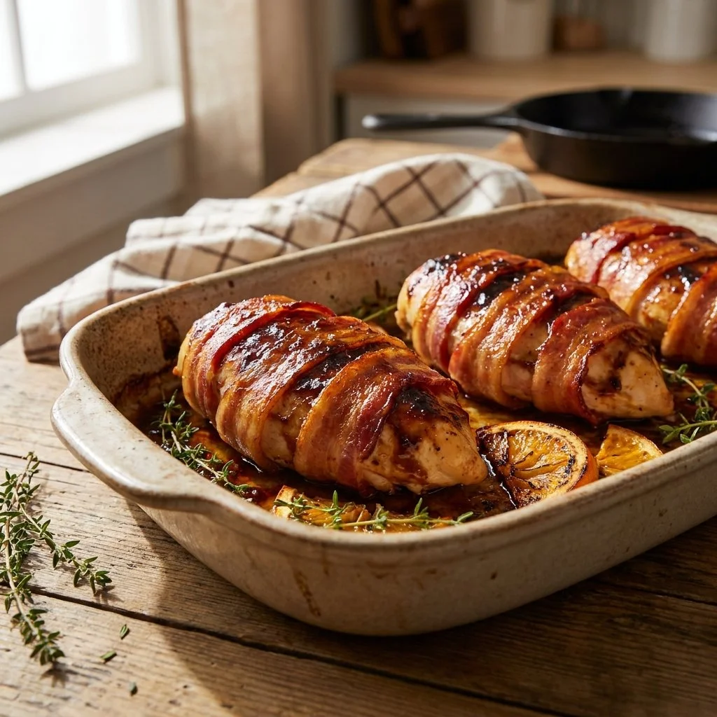 Lazy Bacon Wrapped BBQ Chicken for Picky Eaters